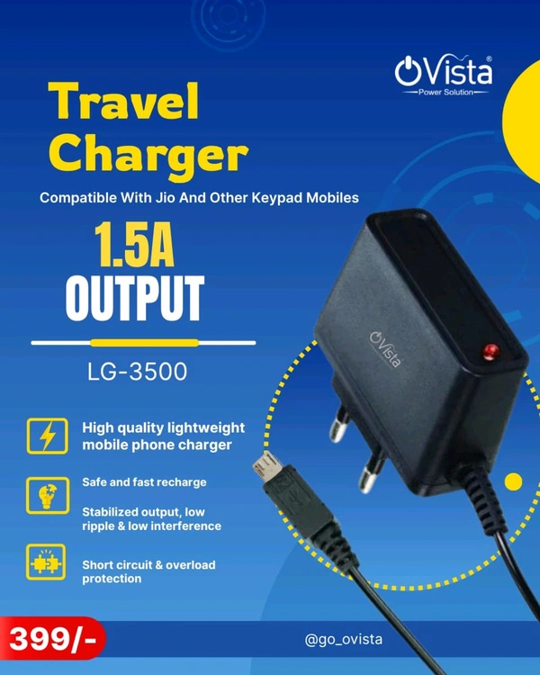 Ovista LG-3500 Charger With 6 Month Warranty