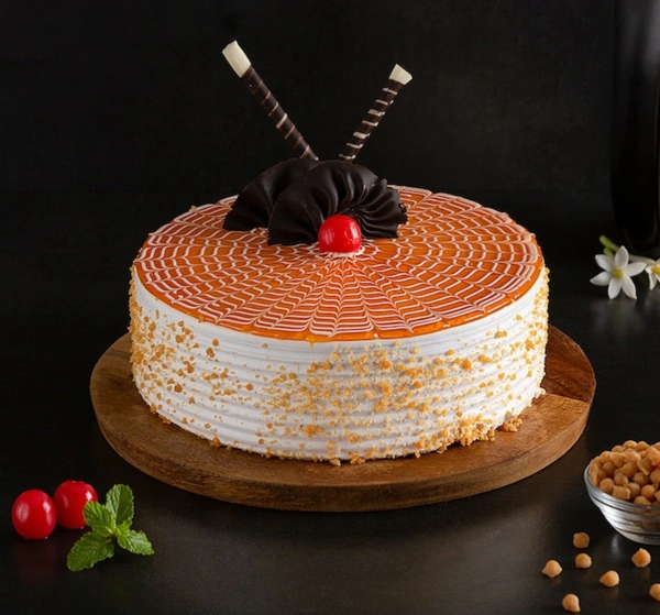 Flavoursome Butterscotch Cake - Half Kg, Eggless