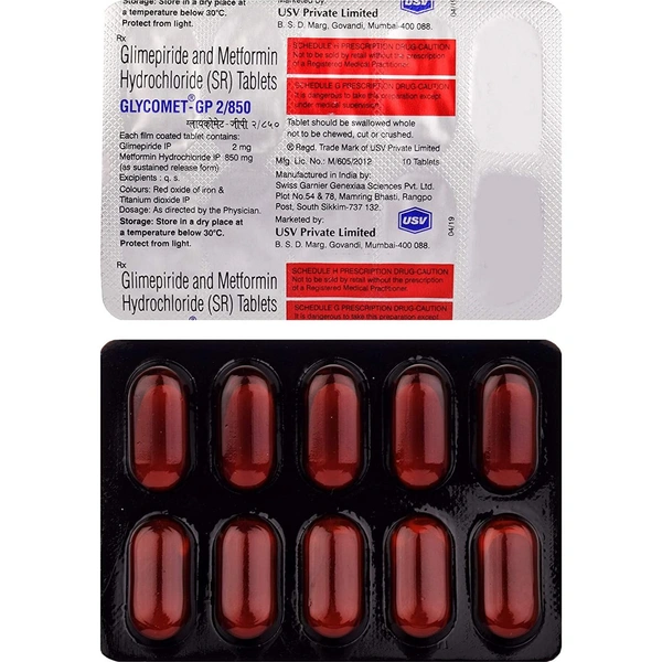 GLYCOMET GP 2/850 MG - 10TAB