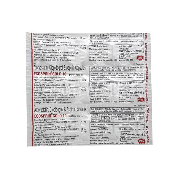 ECOSPRIN GOLD 10MG - 15CAP