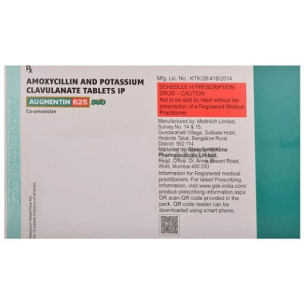 AUGMENTIN 625 DUO - 10TAB