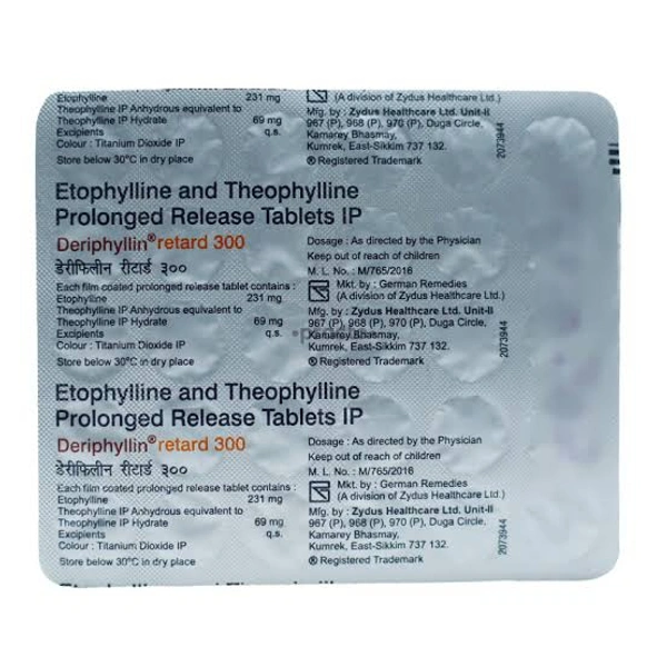 DERIPHYLLIN RET.300MG - 30TAB