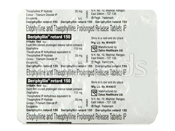 DERIPHYLLIN RET.150MG - 30TAB
