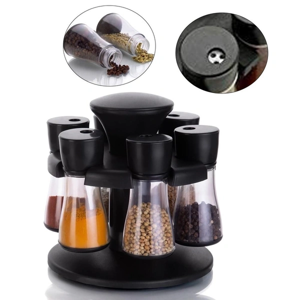 0097 Revolving Plastic Spice Rack Masala Organiser (8 Pcs)