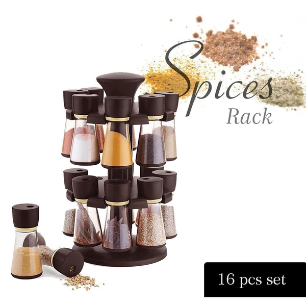 0103 Revolving Plastic Spice Rack  (16 Pcs)