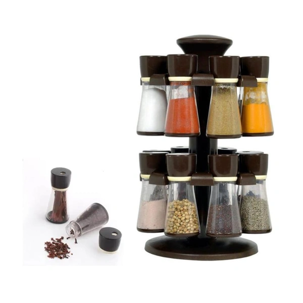 0103 Revolving Plastic Spice Rack  (16 Pcs)