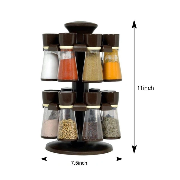 0103 Revolving Plastic Spice Rack  (16 Pcs)