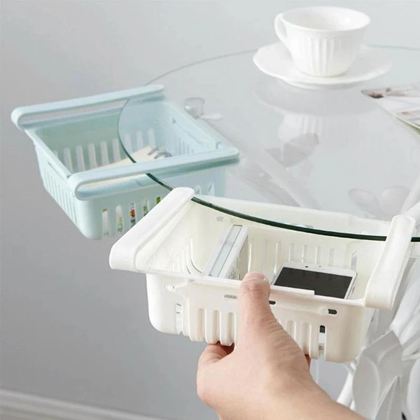 0113 Adjustable Fridge Storage Basket, Fridge Racks Tray Sliding Storage Racks (1Pc)