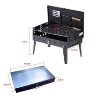 0125 Stainless Steel Briefcase Style Barbecue Grill Toaster (Medium, Black)