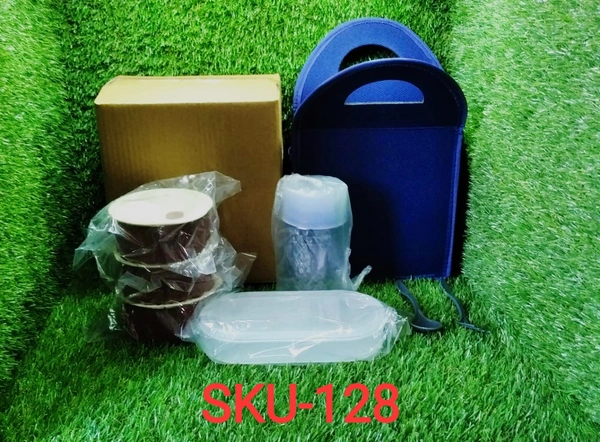 0128 Steel Lunch Box Set (5 pcs, Black)