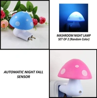 0254 Automatic Night Sensor Mushroom Lamp (0.2 watt, Multicolour)