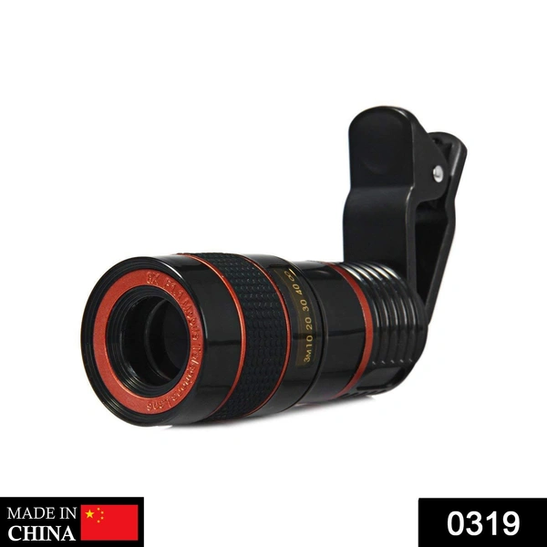 0319 Clip-on 8X Optical Zoom Telescope Phone Camera Lens