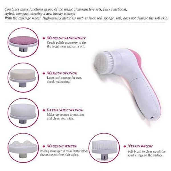 0340 -5-in-1 Smoothing Body & Facial Massager (Pink)
