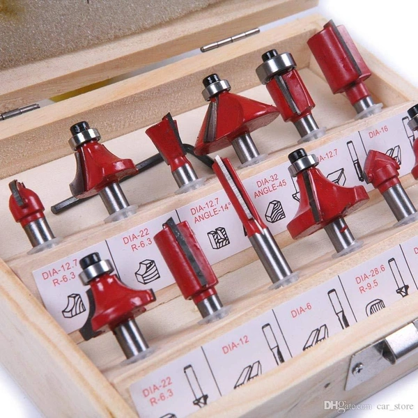 0406 -12/15pcs Milling Cutter Router Bit Set