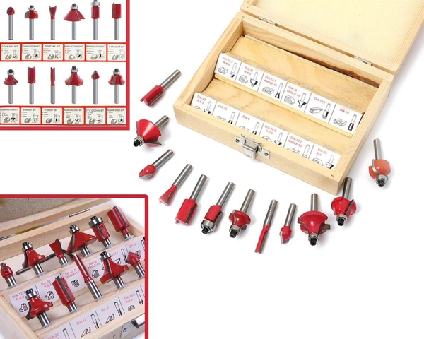 0406 -12/15pcs Milling Cutter Router Bit Set