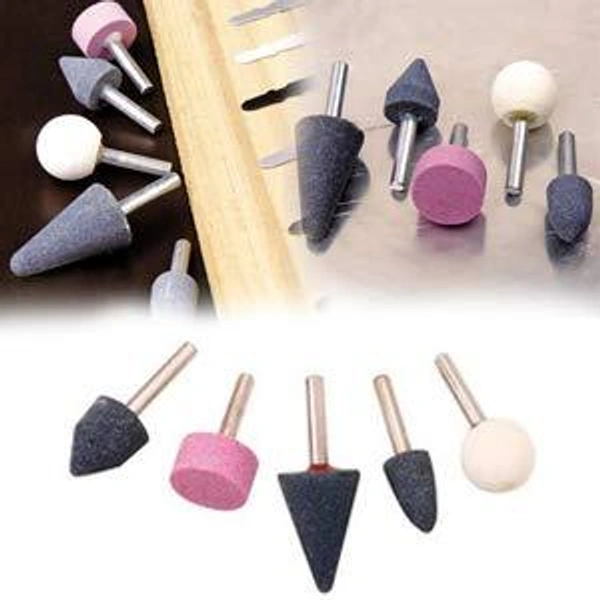 0412 -5 Pcs Shank Abrasive Mounted Stone (Multicolour)