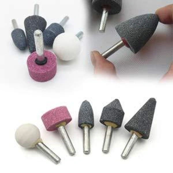 0412 -5 Pcs Shank Abrasive Mounted Stone (Multicolour)