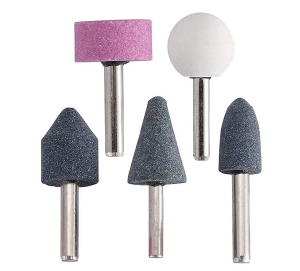0412 -5 Pcs Shank Abrasive Mounted Stone (Multicolour)