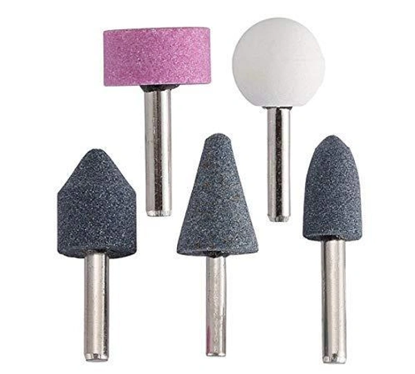0412 -5 Pcs Shank Abrasive Mounted Stone (Multicolour)