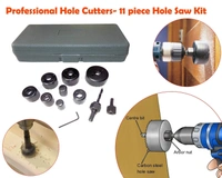0428 Wood Hole Saw Cutting Set (11 pcs, 19-64mm, Multicolour)