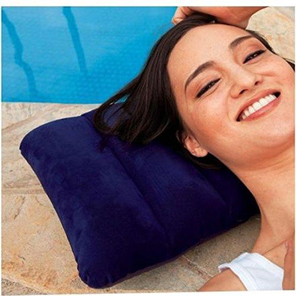 0510 Velvet Air Inflatable Travel Pillow (Blue)