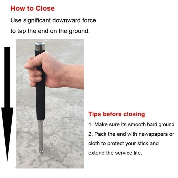 0576 Multi-Function Collapsible  Self Defense Stick Extended
