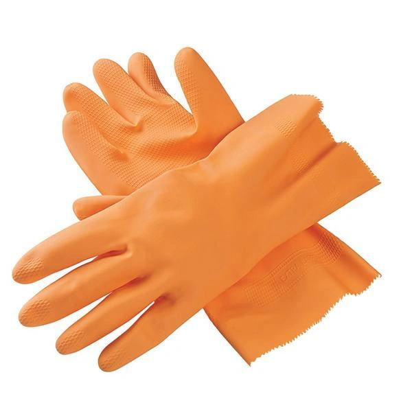 0654 - Cut Glove Reusable Rubber Hand Gloves (Orange) - 1 pc