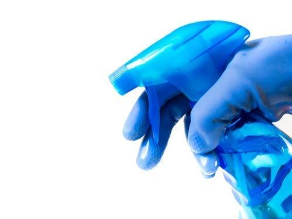 0666 - Flock line Reusable Rubber Hand Gloves (Blue) - 1pc