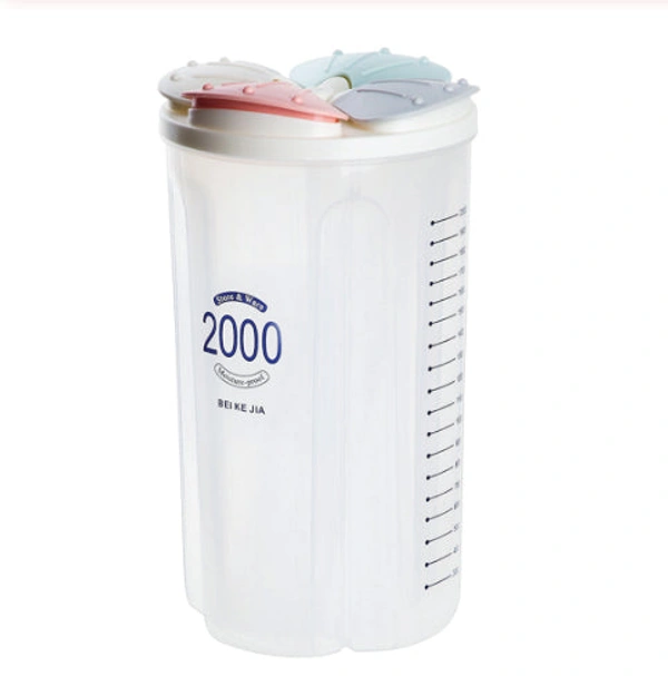 0766 Kitchen Storage - Transparent Sealed Cans/Jars/Storage Box 4 Section (2000ml)