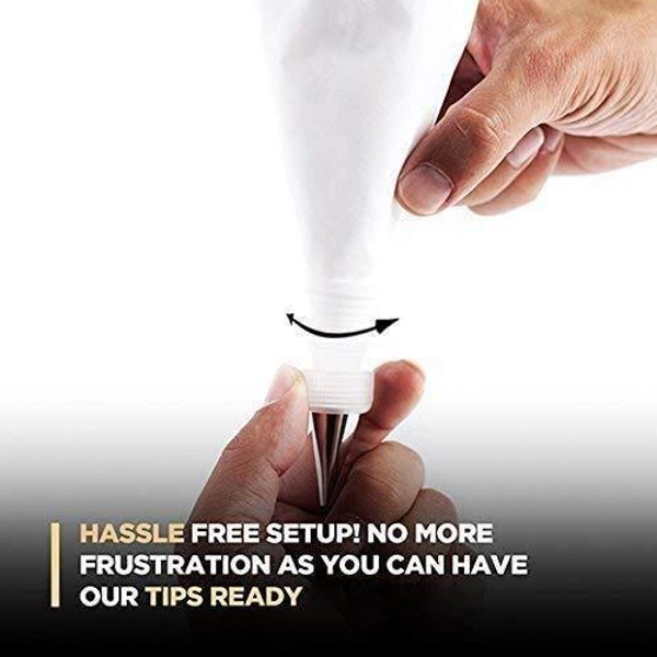 0805 Cake Decorating Nozzle with Piping Bag Stainless Steel Piping Cream Frosting Nozzles
