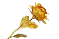 0879 24K Artificial Golden Rose/Gold Red Rose with Gift Box (10 inches)