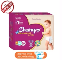 0952 Premium Champs High Absorbent Pant Style Diaper Medium Size, 40 Pieces (952_Medium_40)