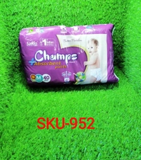 0952 Premium Champs High Absorbent Pant Style Diaper Medium Size, 40 Pieces (952_Medium_40)