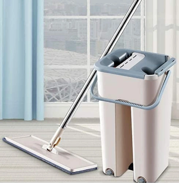 1142 Scratch Cleaning Mop with 2 in 1 Self Clean Wash Dry Hands Free Flat Mop