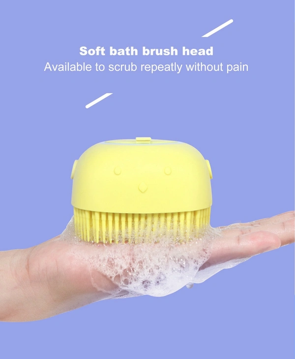 1348 Silicone Massage Bath Body Brush With Shampoo Dispenser (Without Box)