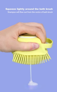 1348 Silicone Massage Bath Body Brush With Shampoo Dispenser (Without Box)