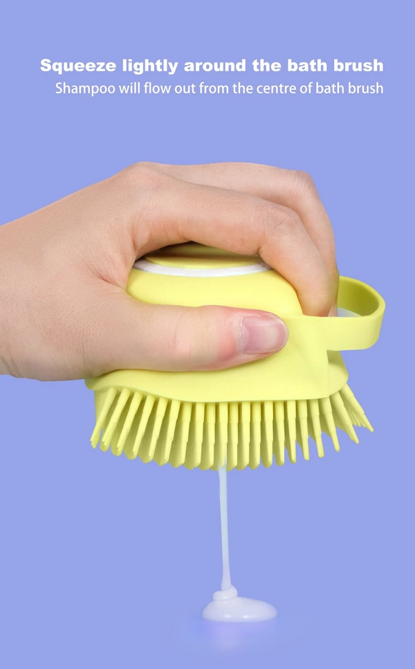 1348 Silicone Massage Bath Body Brush With Shampoo Dispenser (Without Box)