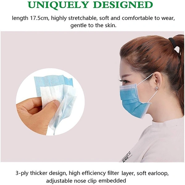 1388 Disposable Ear Loop Elastic Face Mask (50 Pc)