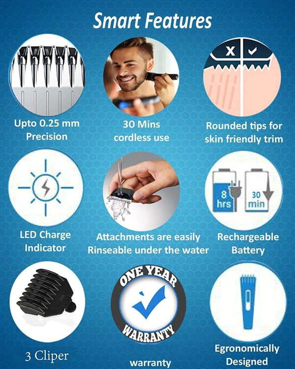 1437 NS-216 rechargeable cordless hair and beard trimmer for men s