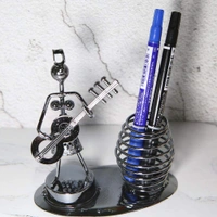 1640 Girl Musician Playing  Pen Stand Showpiece