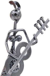 1640 Girl Musician Playing  Pen Stand Showpiece
