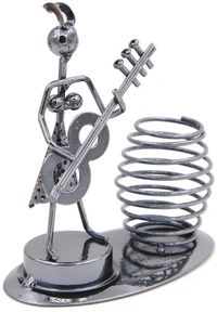 1640 Girl Musician Playing  Pen Stand Showpiece