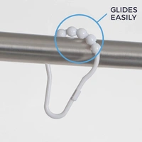 1794 Plastic Bath Drape Clasp Curtain Hooks (Pack of 12 Pcs)