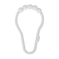 1794 Plastic Bath Drape Clasp Curtain Hooks (Pack of 12 Pcs)