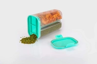 2146 Plastic 2 Sections Air Tight Transparent Food Grain Cereal Storage Container (2000ml) (With Box)