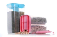 2147 Plastic 2 Sections Air Tight Transparent Food Grain Cereal Storage Container (2000ml)