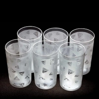 2347 Unbreakable Plastic Diamond Design Drinking Glass (Pack of 6) (Brown Box Pack)