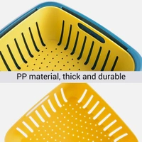 2355 Double Layer Food Drainer Washing Basket with Collapsible Strainers Colander