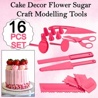 2471 Plastic 16 Patterns Fondant Cake Decor Flower Sugar Craft Modelling Tools