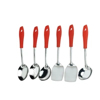 2701 6 Pc SS Serving Spoon With stand used in all kinds of household and kitchen places for holding spoons etc.